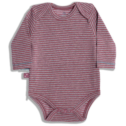 OrganicEra Bio-Baby-L/S-Bodysuit, Bordeaux gestreift