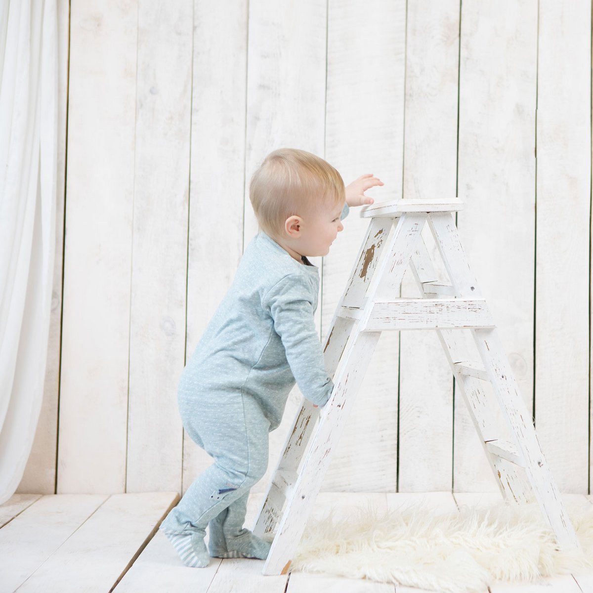 OrganicEra Bio-Schlafanzug mit Babyfüßen, Aqua