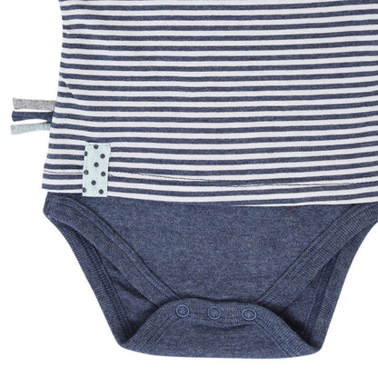 OrganicEra Organic Baby S/S T-Shirt Body, Indigo gestreift