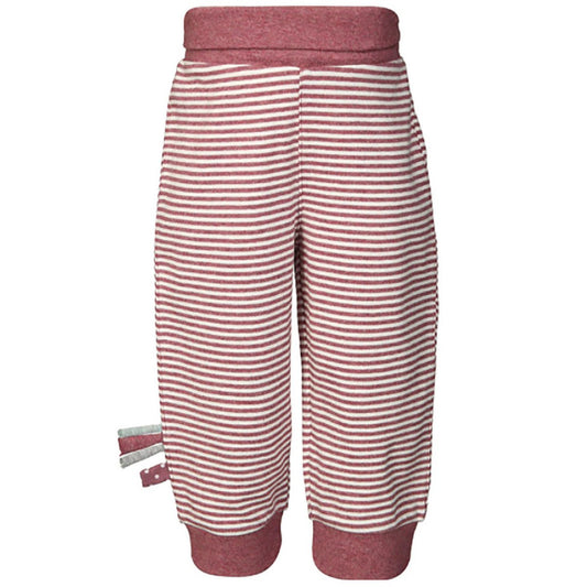 OrganicEra Organic Babyhose mit Gummiband, Bordeaux gestreift
