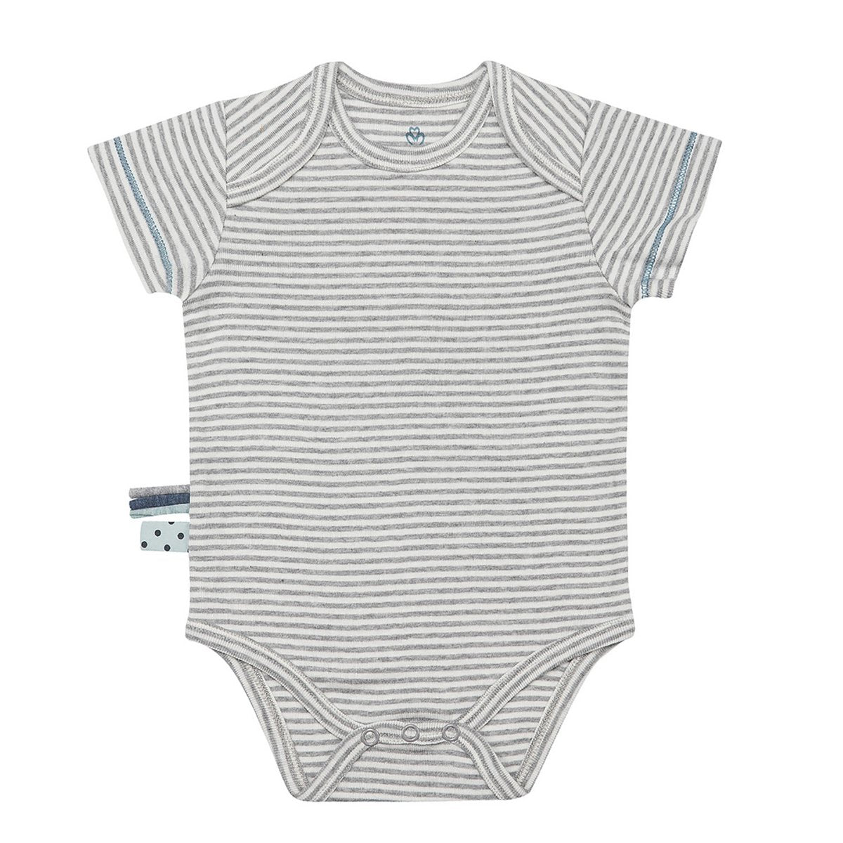 OrganicEra Organic Baby S/S Bodysuit, grau gestreift