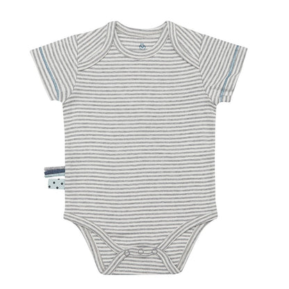 OrganicEra Organic Baby S/S Bodysuit, grau gestreift
