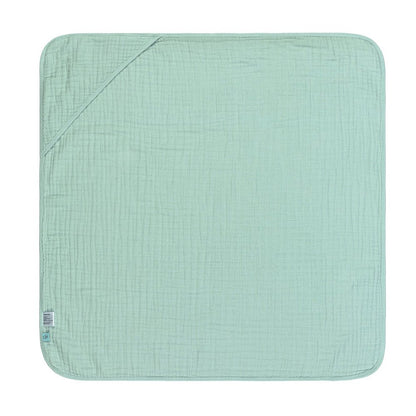 OrganicEra Bio-Musselin-Baby-Kapuzenhandtuch, Aqua