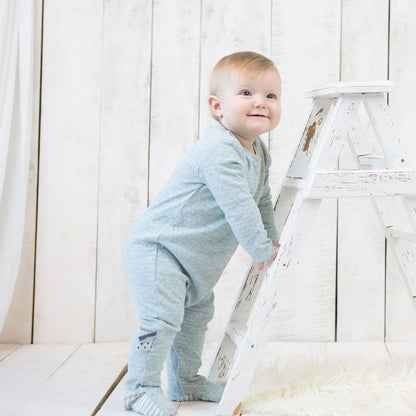 OrganicEra Bio-Schlafanzug mit Babyfüßen, Aqua