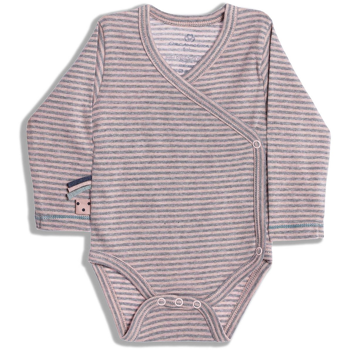 OrganicEra Organic Baby L/S Kimono-Body, Rose Striped