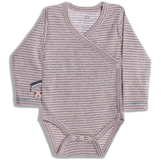OrganicEra Organic Baby L/S Kimono-Body, Rose Striped