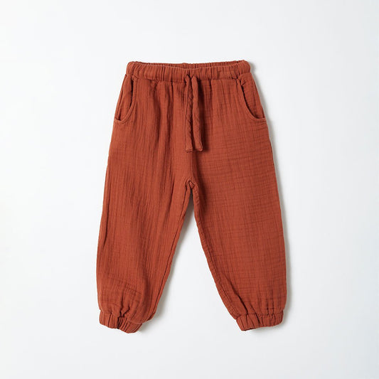 OrganicEra Kinderhose aus Bio-Musselin, Rost