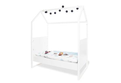 Kinderzimmer 'Hilda &Viktoria', weiß3-teilig: Stubenbett, Wickelkommode, 2-türiger Kleiderschrank